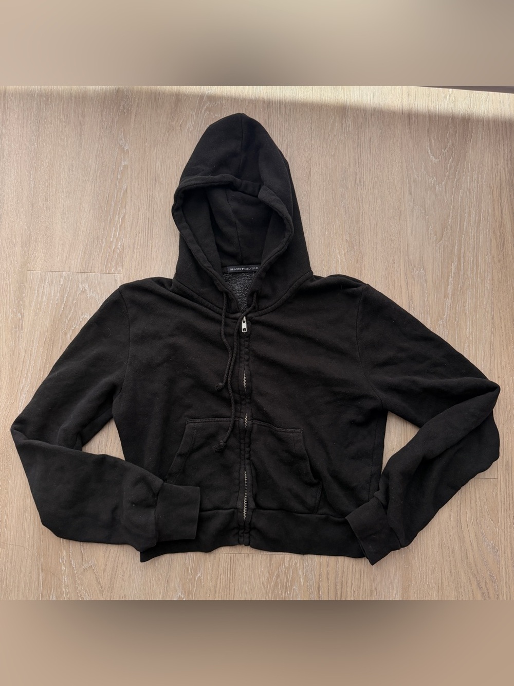 Brandy Melville black zip up hoodie